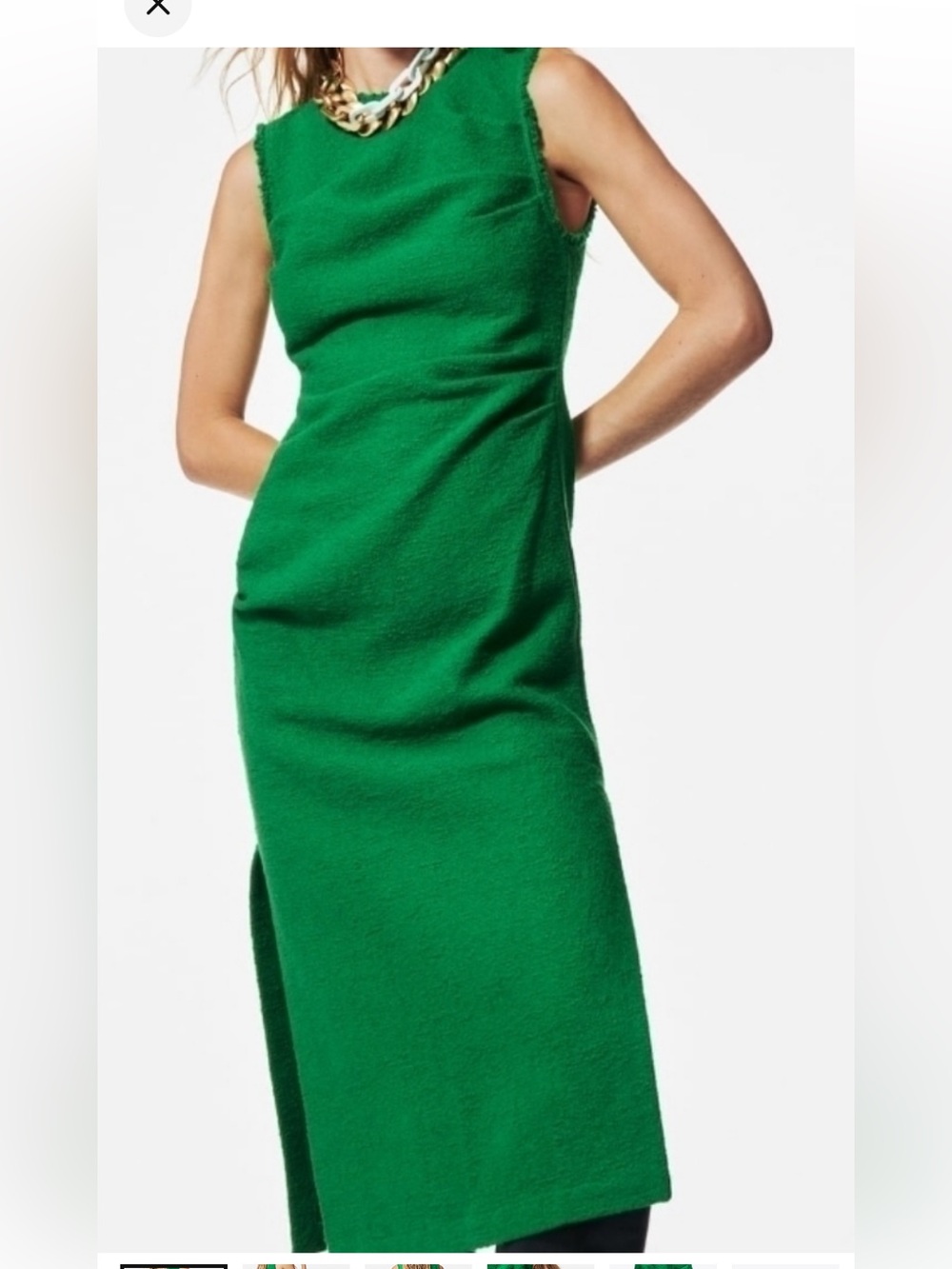 BNWT ZaraSleeveless Green Maxi Dress medium
